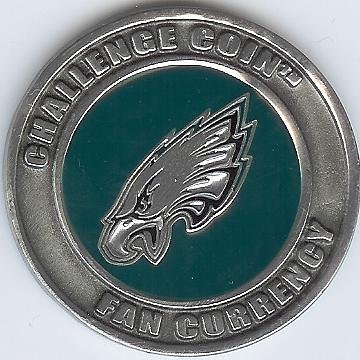 NFL Philadelphia Eagles Challenge Coin Poker Guard with black velvet pouch