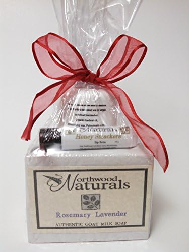 Valentines Day Gifts for Her - Everyday All Natural Beauty Kit - Goat Milk Soap (Rosemary Lavender), Honey Lip Balm, Moisturizing Lotion (Rosemary Lavender)
