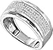 Mens 10k White Gold Micro Pave Diamond Wedding Band "Size 10"