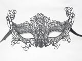 Black Macrame Crown Colombina Venetian Masquerade Mask