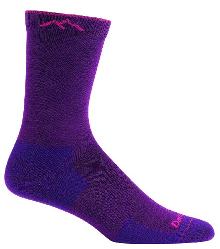 Darn Tough Vermont Women's Solid Crew Light, Small (4.5-7), Blackenberry