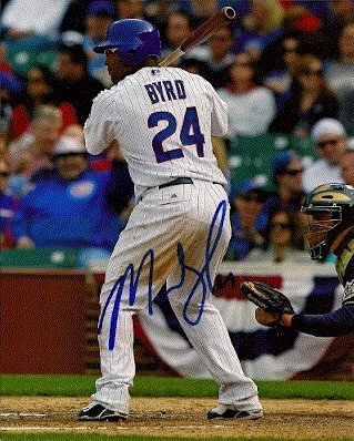 Autographed/Hand Signed Marlon Byrd Chicago Cubs 8x10 Photo