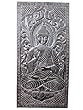 Indian Wall Decor Buddha Teaching Vitarka Mudra Meditation Carved Wood Door Panel 72x36