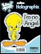 Tweety Bird with Attitude "I'm No Angel" Metal Flake Holographic Decal Emblem Sticker