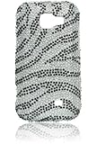 Silver Zebra Diamante Crystal Bling Protector Case for Samsung Transform M9 ....