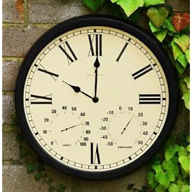Radio Controlled Multi function Outdoor Garden Clock - 35cm
