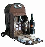2 picnic backpack:Picnic Gift Ion Chocolate Insulated Two Person Dinner Tote