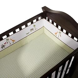 FAO Schwarz Journey Fitted Crib Sheet - Green Stripe