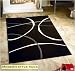 Kitchen & Housewares : Retro Black Modern Rug 160cmx225cm