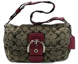 AUTHENTIC COACH SIGNATURE POCKET FLAP 11862 (Khaki/Berry)
