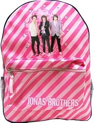 Jonas Brothers Pink Stripes Backpack School Bag