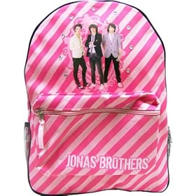 Jonas Brothers Pink Stripes Backpack School Bag