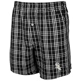 Chicago White Sox Black Plaid Event Boxer Shorts