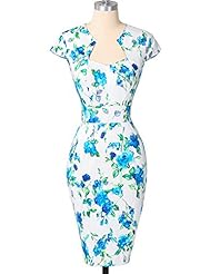 Cotton Vintage Cap Sleeves Cocktail Evening Dress/Prom Dress/Party Dress 