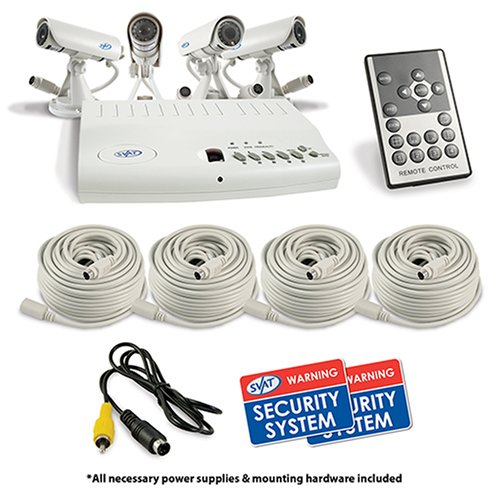 SVAT CVQ1000 Color Quad Security System with 4 Day & Night Cameras and Remote image