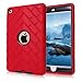 HOcase iPad mini 4 Case - Dual Layer Rugged Shockproof Protective Case with Tough Tire Design for iPad mini 4 (Red+Black)