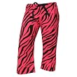 Hot Pink Fuschia Zebra Black Stripe Novelty Print Brushed flannel cotton low rise flared capri pants,