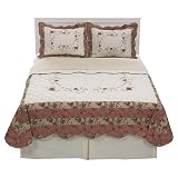 Classic Home Tan & Red Quilt - Full/Queen