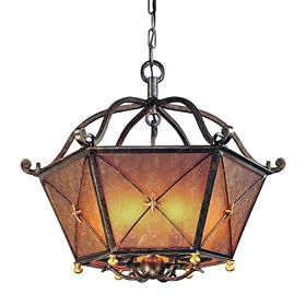 Cheshire 24 inches x 20.5 inches Bronze and Cognac Mist Pendant Ceiling Lighting Fixture by Troy