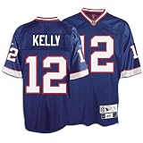 Apparel : Jim Kelly 1990 Buffalo Bills #12 Gridiron Classics Premier Throwback Reebok Blue Football Jersey
