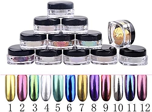 1 Box Mirror Powder Nail Art Chrome Refective Nail Metallic Nail Polish Effect Glitter Shinning Pigment (Color 5)