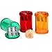 Kum 103.28.31 Magnesium Alloy 2-Hole Steel Blade Barrel Pencil Sharpeners with Waste Container, Colors Vary
