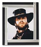 Clint Eastwood As The Stranger From High Plains Drifter 5 Colour Movie Photo Luxury Framed 25x20cm Photograph colour Choice Of Four Section Mirror And Black Glass Frame Or Real Capiz Shell Frame