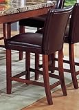 Kansas Brown Cherry Leather Counter Stool (Set of 2)