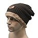 Gellwhu Men Winter Slouchy Beanie Hat Scarf Set Women Lined Thick Knit Skull Cap (Hat (Coffee))