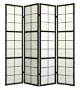 Asian Home D�cor - 6ft. Mado Japanese Folding Shoji Privacy Floor Screen Divider - 4 Panel Black