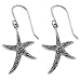 Sterling Silver And Marcasite Starfish Earrings