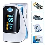 Noza Tec Finger Pulse Oximeter Heart Rate Monitor With LED Display Blood Oxygen Saturation SpO2 With Landyard and Manual