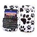 RIM BlackBerry Bold 9700 9780/ Blackberry Onyx (AT&T and T-Mobile) Snap-On Protector Hard Case Image Cover "Paw Print" Design