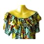 Hawaiian Orchid Flowers Tropical Luau Muumuu Dress Retro Rayon Aqua One Size Fits Most