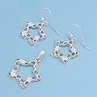 Sterling Silver Pendant and Earrings Set - Star Design in Clear CZ