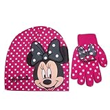 Disney Minnie Mouse Girl's Beanie Knit Hat and Glove Set - (3-6)