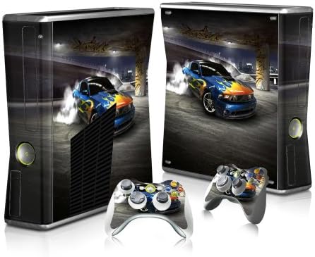 Xbox 360 Slim Skin Sticker Full Body Wrap Plus Two Matching Controller Skins Protects From Scratches Vinyl Decal LA Drifting