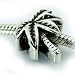 " Palm Tree " Antiqued Silver Bead Charm Spacer Pandora Troll Chamilia Biagi Bead Compatible