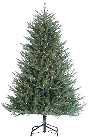 6.5 Foot Pre-Lit Real-Feel Artificial Holiday &amp; Christmas Tree with Clear Lights