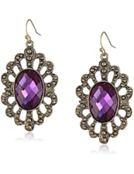 1928 Jewelry Gold-Tone Faceted Filigree Drop Earrings