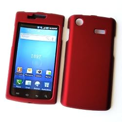 Samsung Captivate I897 (AT&T) Rubberized Snap On Protector Hard Case, Red