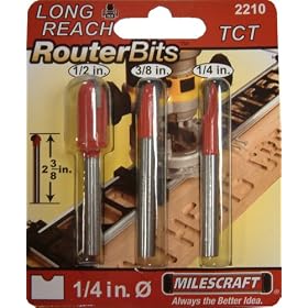Milescraft 2210 Long Reach Router Bit Set by Milescraft