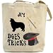 Canvas Tote Bag Beige  My Border Collie Does Tricks !  Dog