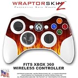 Fire on Black Skin by WraptorSkinz TM fits XBOX 360 Wireless Controller (CONTROLLER NOT INCLUDED)