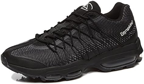 Mens Air Cushion Running Shoes Mesh Lace Up Fashion Jogging Sneakers All Black