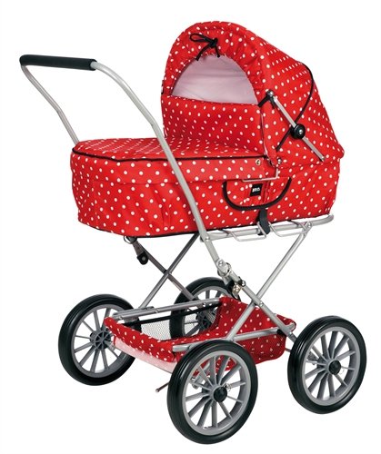 Brio 24890111 - Puppenwagen Gull, rot mit Punkten