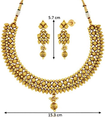 Silvora Gold Plated Temple Necklace Set (PFJN4391)
