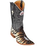 Authentic STINGRAY SKIN w  TIGER SKIN DESIGN EXOTIC UPPERS XXX-TOE. WHITE BROWN and BLACK... by AMERICAN SHOE FACTORY