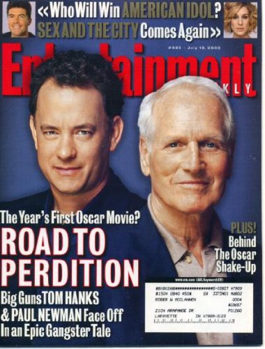 Entertainment Weekly July 19 2002 Tom Hanks & Paul Newman in Road to Perdition, American Idol, Sam Mendes, Sex and the City, David Arquette in Eight Legged Freaks