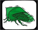 Decorated Mouse Pad with green, insect, bug, treehopper